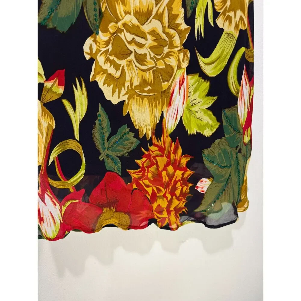Requirements Y2K midi skirt nature floral schumacher chinoiserie fairy women S/8